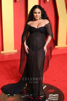 Vanessa Hudgens black long prom dress 2024 Oscars after party 
