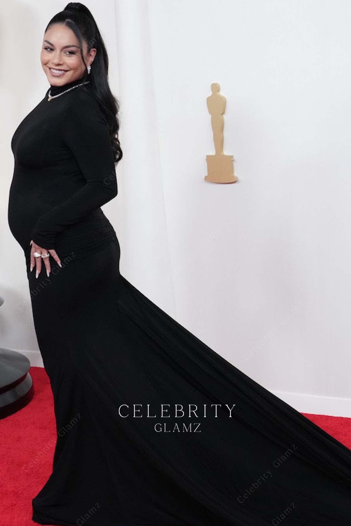 Vanessa Hudgens long sleeves prom dress 2024 Oscars red carpet