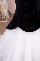 velvet tulle formal dress