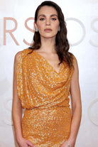 Vic Carmen Sonne sleeveless 2025 Oscars red carpet dress