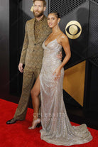 Vick Hope court train prom dress Grammys red carpet 2024