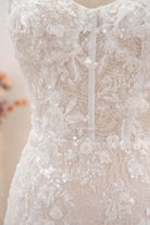 visible bonging floral lace wedding dress