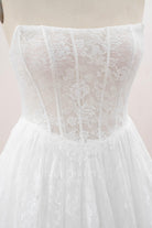 visible boning lace bridal dress