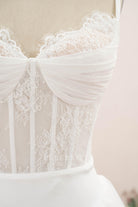 visible boning pleated corset wedding dress