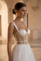 visible boning wedding dress