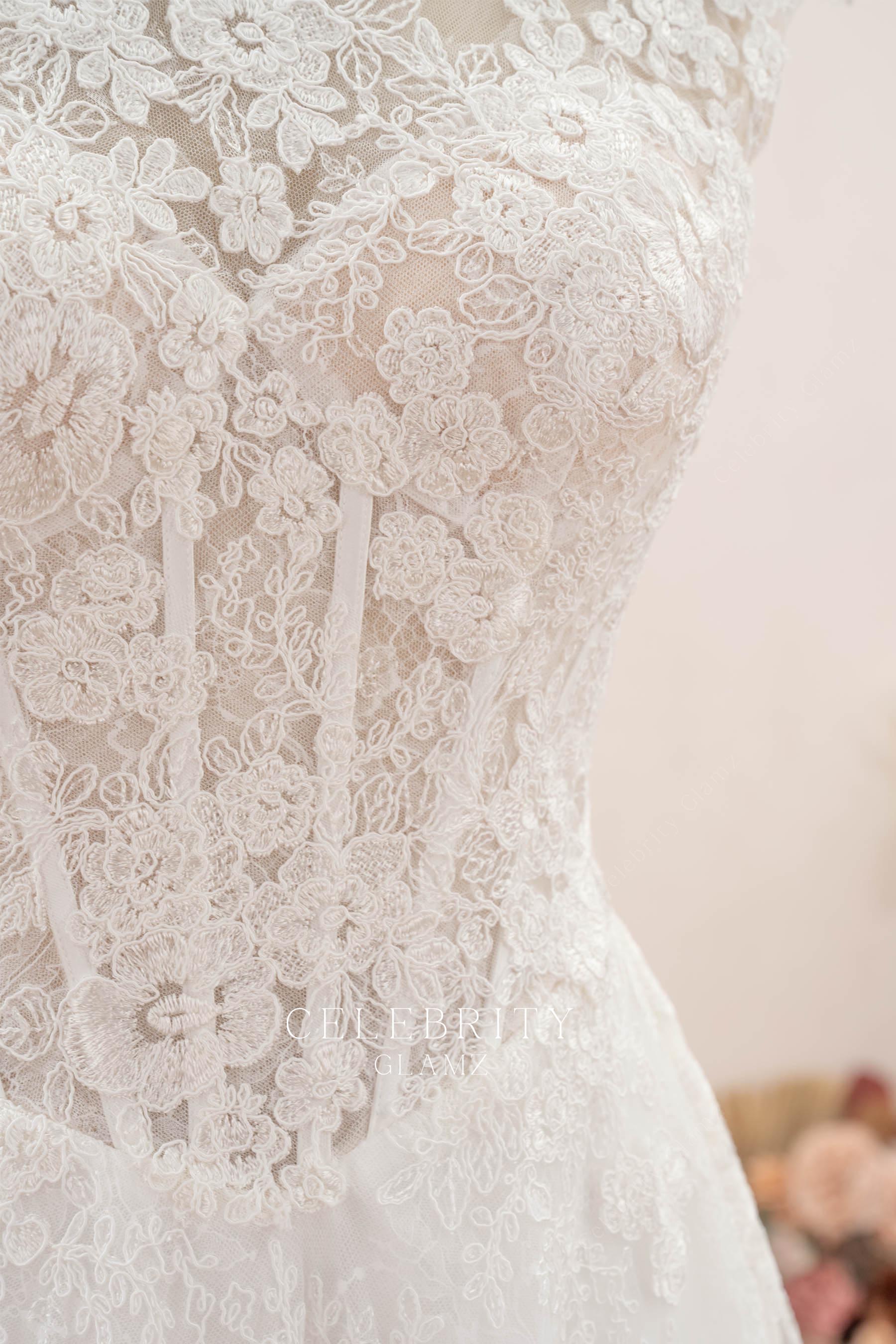 visible boning wedding dress