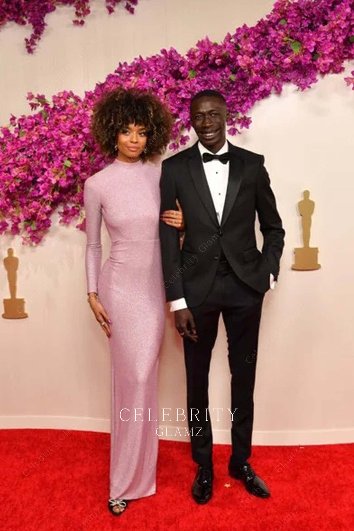 Wendy Thembelihle Juel sheath prom dress 2024 Oscars red carpet