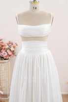 white crop top wedding dress