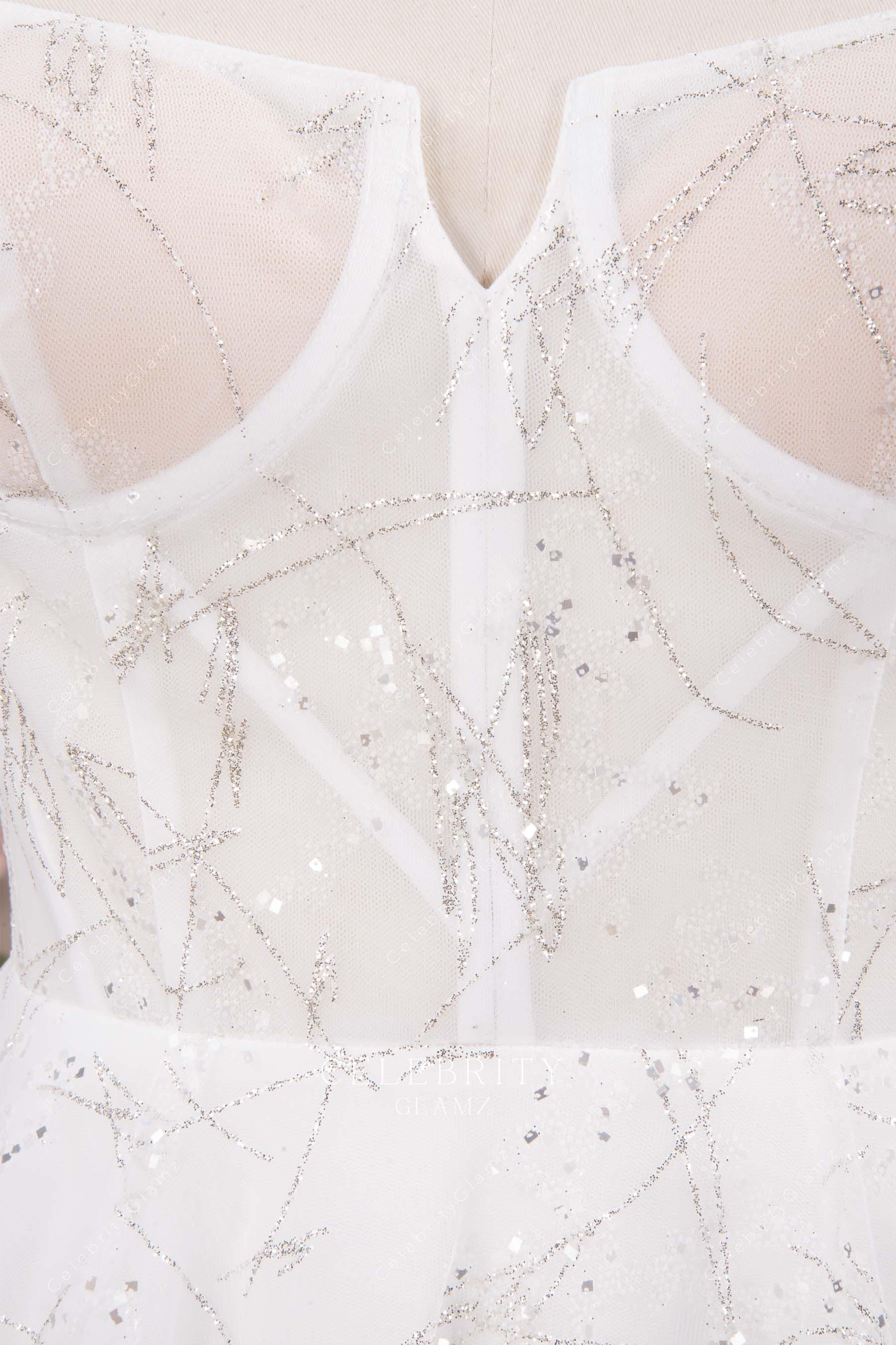 white illusion corset wedding dress