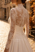 white illusion lace back wedding dress