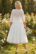 white lace a line wedding dress