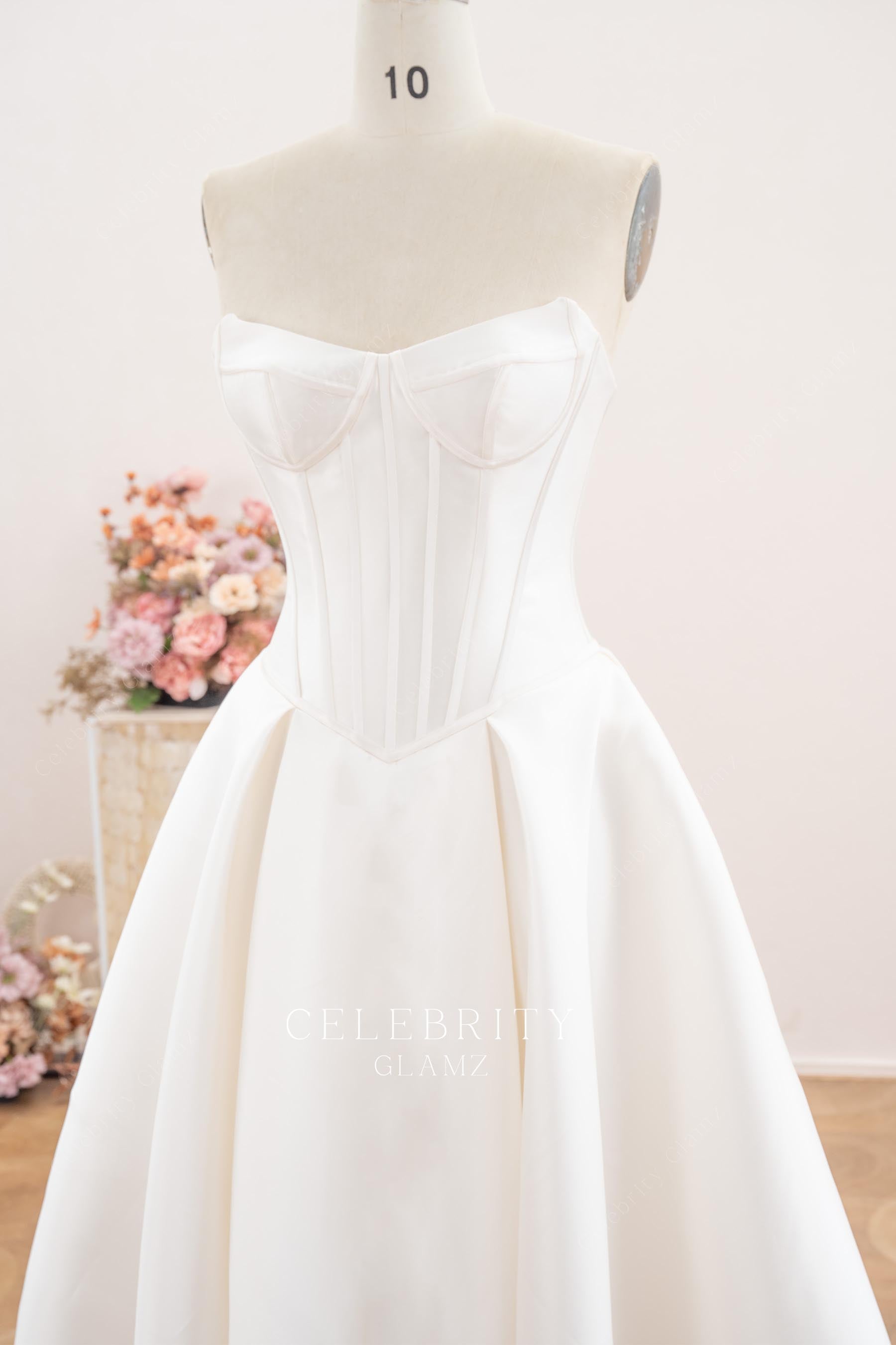 white Mikado wedding dress