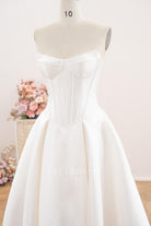 white Mikado wedding dress
