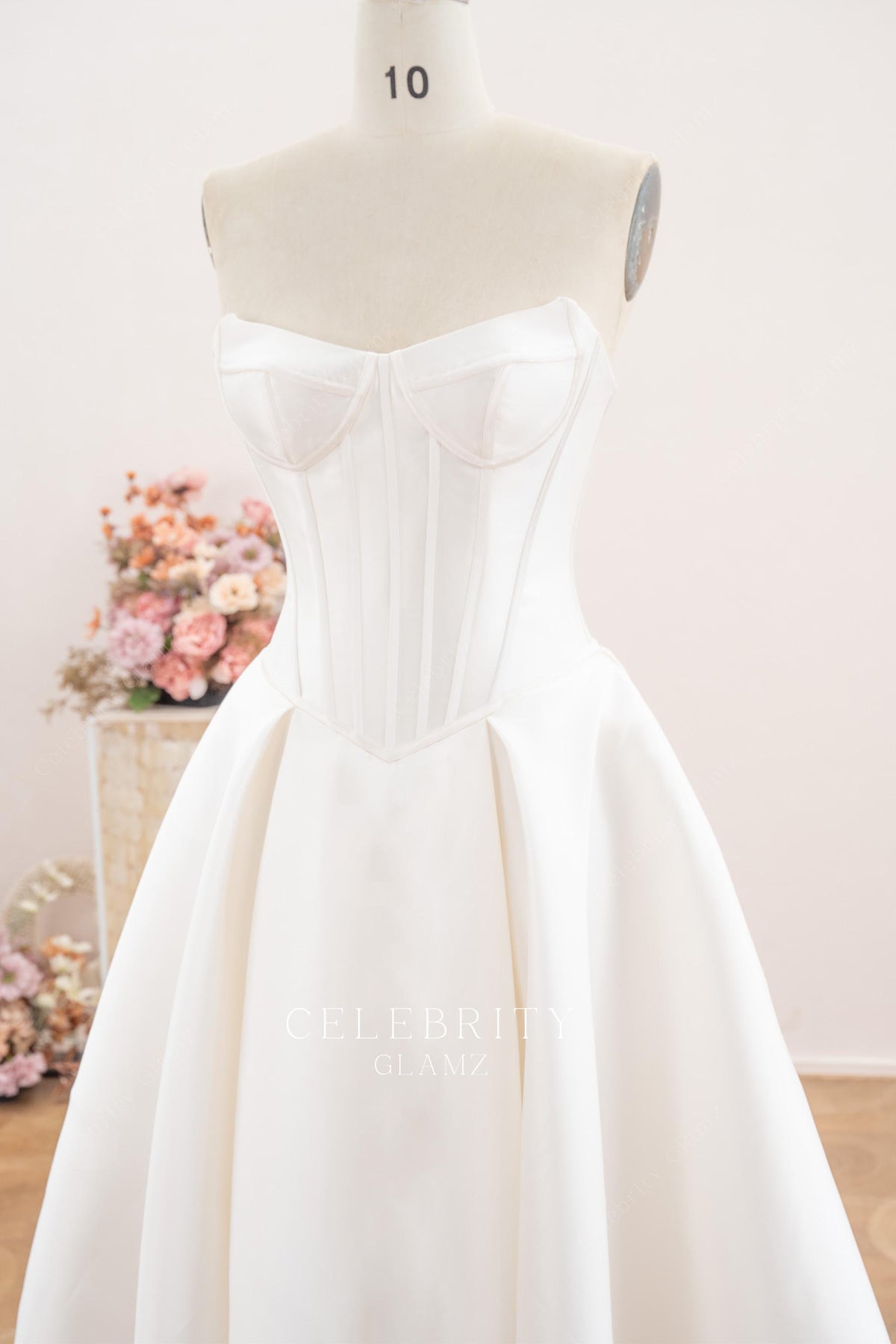 white Mikado wedding dress