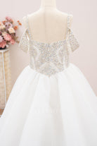 white organza backless pageant dress