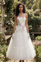 white strapless a line wedding dress