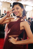 Xochitl Gomez asymmetrical neckline prom dress 2024 red carpet