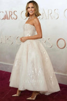 Zurihall Knight sparkly strapless prom dress 2025 Oscars red carpet 