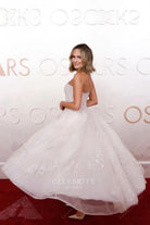 Zurihall Knight glitter lace 2025 Oscars red carpet ballgown